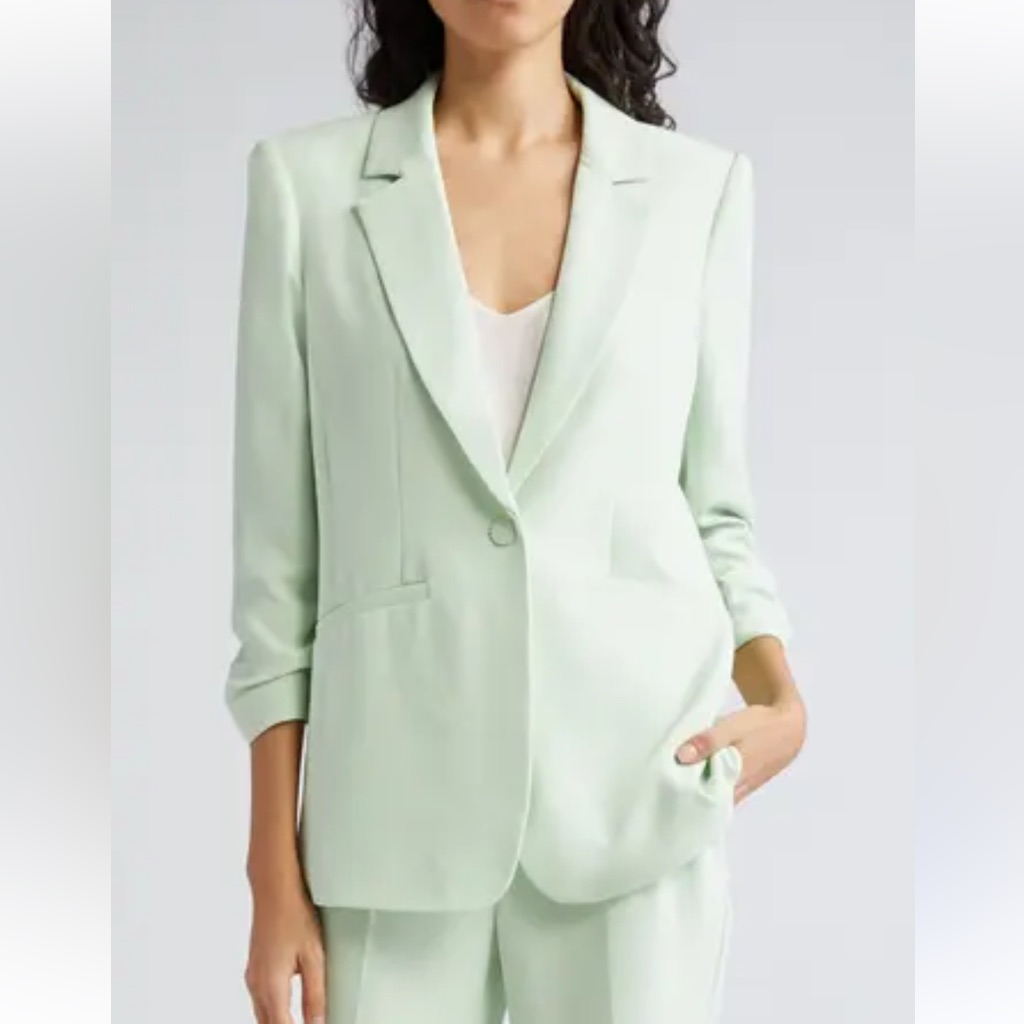 New Cinq Sept New Khloe Ruched Sleeve Blazer & Pants Size 12